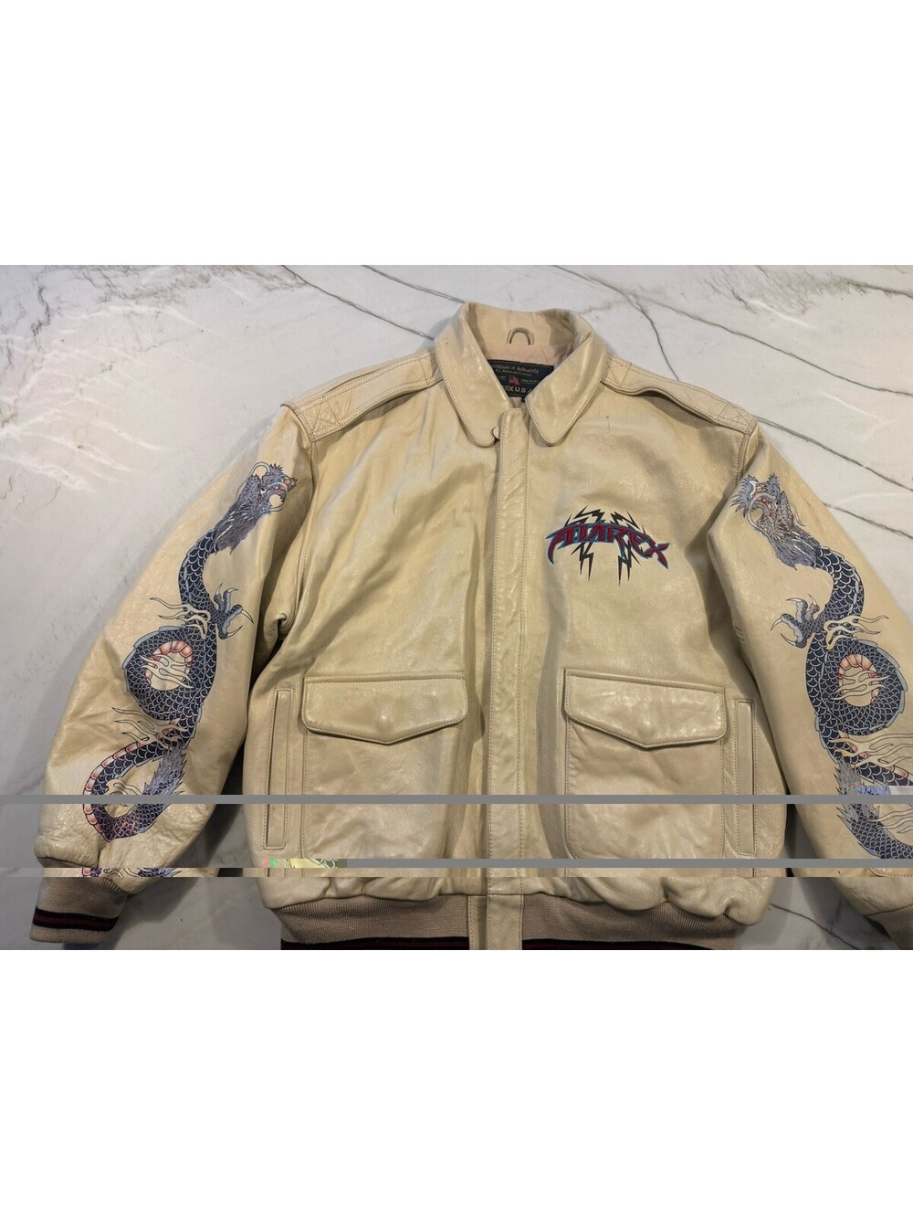 Avirex PantherDragon Leather Bomber XXL MadeinKorea Vintage